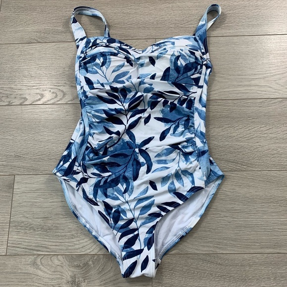 Niptuck One Piece Blue Pattern Swimsuit - Picture 2 of 9